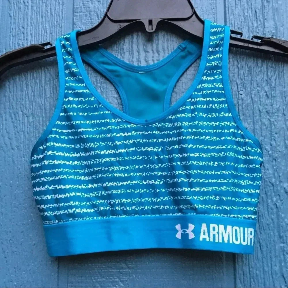 Under Armour Racerback Sports Bra Top Workout Exercise Athleisure